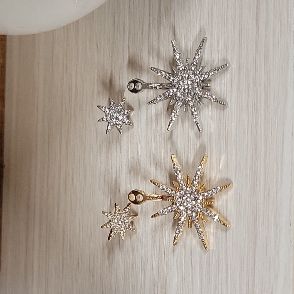 Gorgeous Front/Back Starburst Earrings - Picture 3 of 10